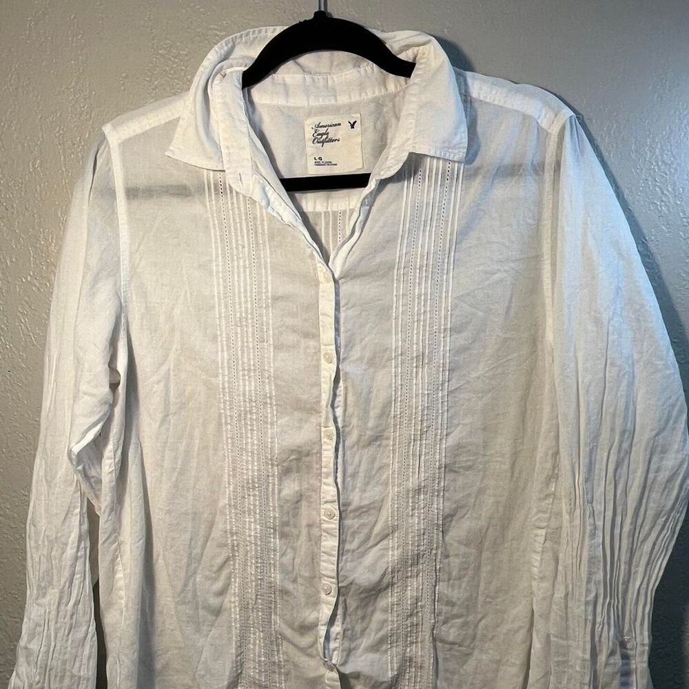 y2k American-eagle-outfitters Women's White Cardigan Size Large Longsleeve